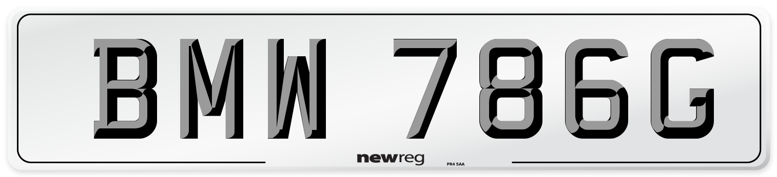 BMW 786G Number Plate from New Reg